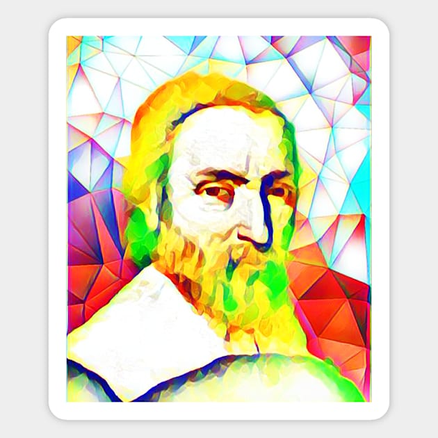 Nicolas Claude Fabri de Peiresc Colourful Portrait | Nicolas Claude Fabri de Peiresc Artwork 11 Magnet by JustLit